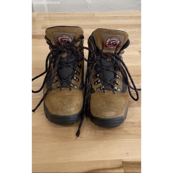 Brahma Shoes - Brahma brown Lace‎ Up Steel Toe Hiking Work Safety Boots leather/suede - Size 8W